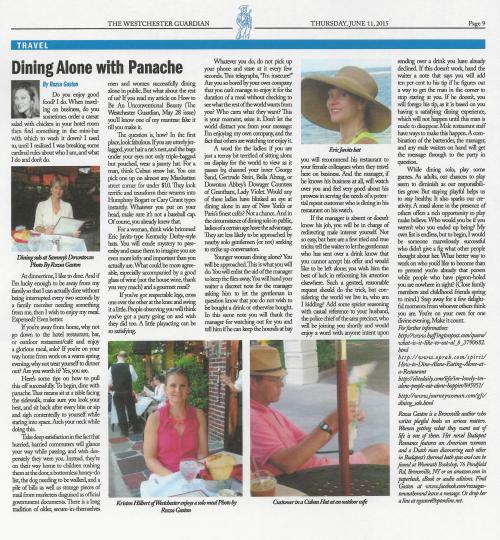 Dining Alone with Panache 6-11-15
